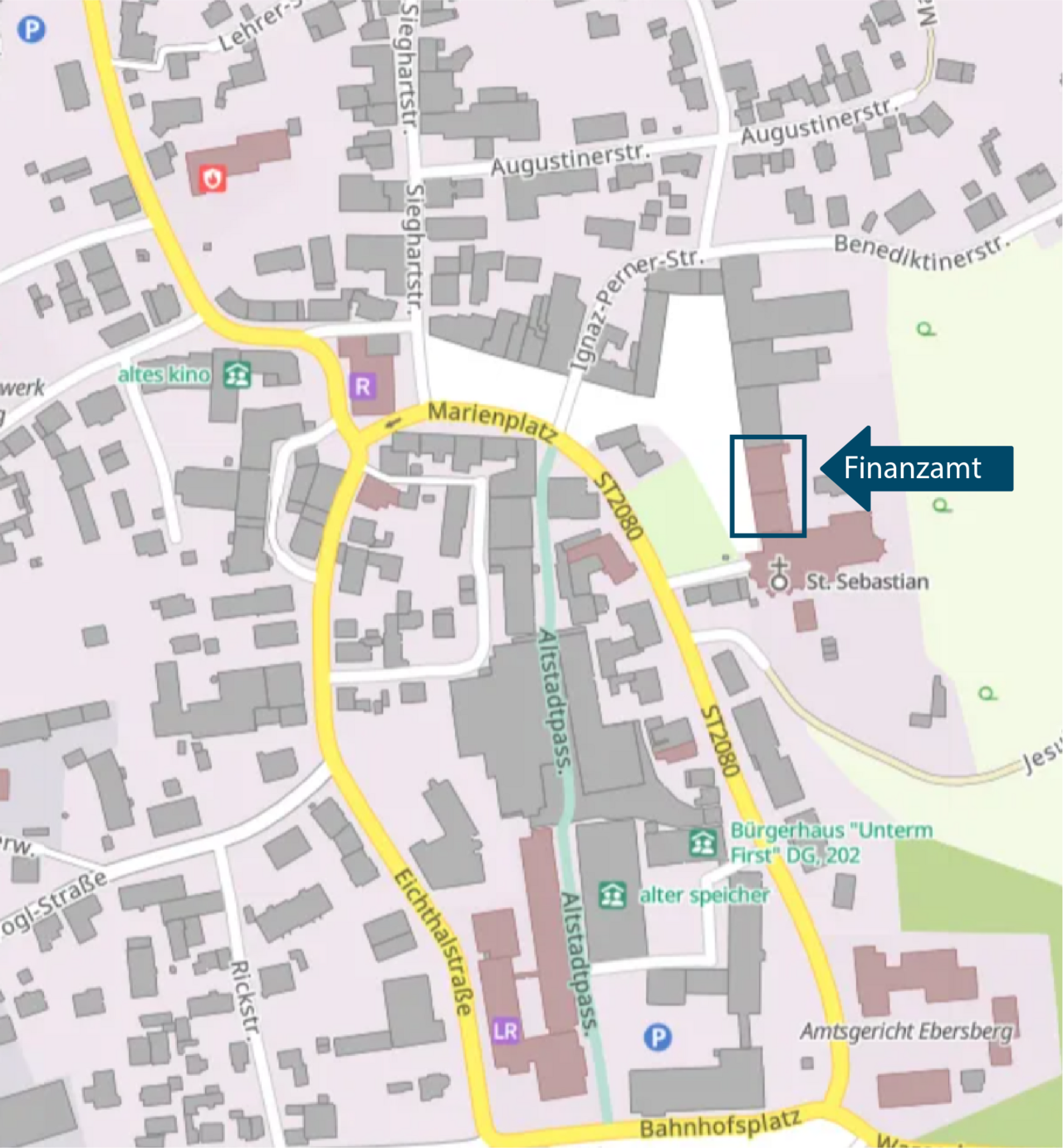  Stadtplan Ebersberg, Schloßplatz 1 - 3 